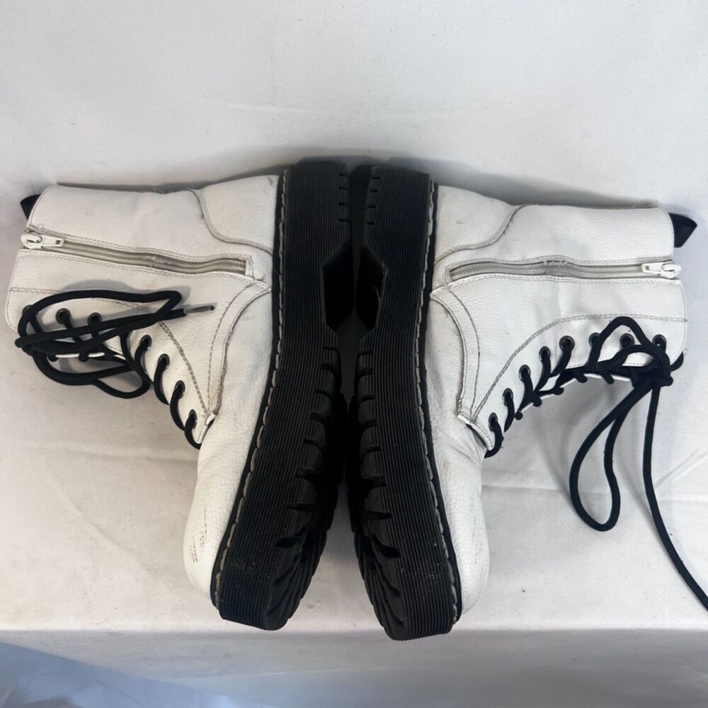 Sincerely Jules White Lace Up "Harley" Combat Hiking Boots Y2K Skater Size 8.5M - Picture 7 of 16